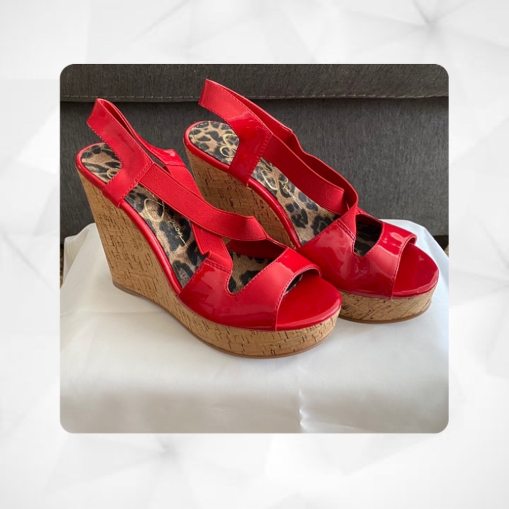 Jessica Simpson Red Wedge Shoes